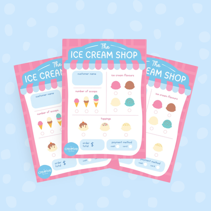 Ice Cream Pretend Play Notepad