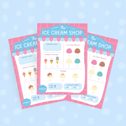 Ice Cream Pretend Play Notepad