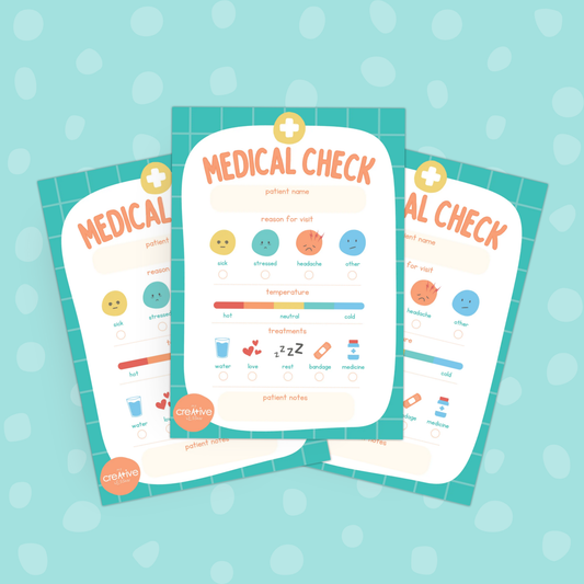 Medical Check Pretend Play Notepad