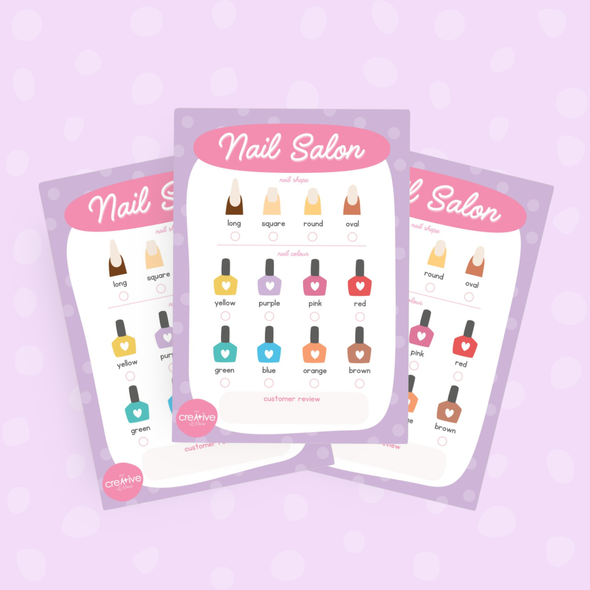 Saloon Notepad Nail Salon Pretend Play Notepad – My Creative Lesson