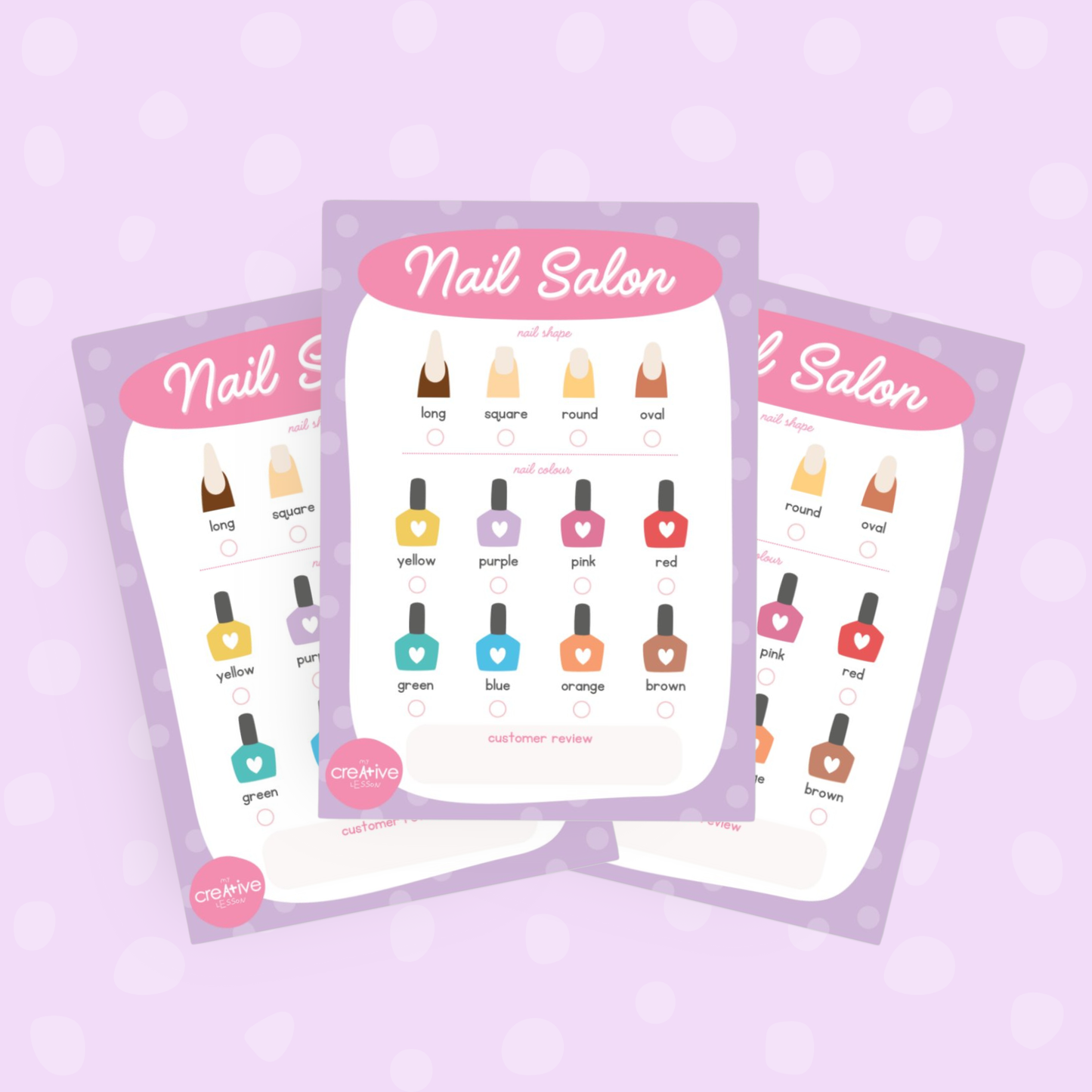 Nail Salon Pretend Play Notepad