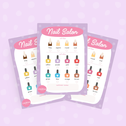 Nail Salon Pretend Play Notepad