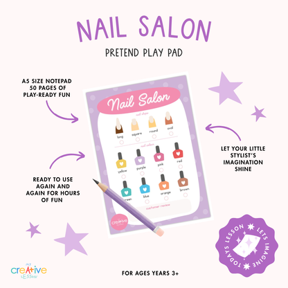 Nail Salon Pretend Play Notepad